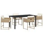 vidaXL Ensemble de salle à manger pour jardin 5 Pièces Beige Poly rotin
