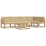 vidaXL Ensemble de canapés d'extérieur 6 pc Blanc et Beige Polyester