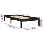 vidaXL Cadre de lit sans matelas noir bois massif
