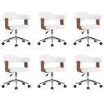vidaXL Chaises pivotantes à manger lot de 6 bois courbé et similicuir
