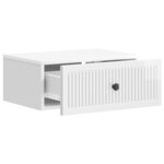 vidaXL Cabinet de chevet avec tiroir Blanc brillant 49 x 34 5 x 20 cm