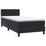 vidaXL Sommier à lattes de lit avec matelas noir 90x220 cm velours