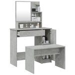 vidaXL Ensemble de coiffeuse Gris béton 86 5x35x136 cm