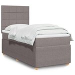 vidaXL Sommier à lattes de lit avec matelas Taupe 90x190 cm Tissu