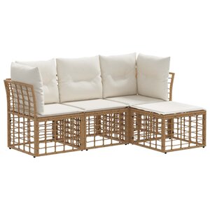 vidaXL Ensemble de canapés d'extérieur Naturel Polyester
