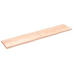 vidaXL Dessus de table bois massif non traité bordure assortie