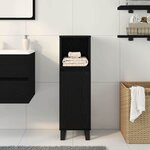 vidaXL Cabinet de salle de bain avec porte Chêne noir 30 x 30 x 100 cm