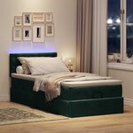 vidaXL Cadre de lit ottoman avec matelas vert foncé 100x200 cm velours