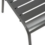 vidaXL Chaises empilables de d'extérieur lot de 2 Acier Gris
