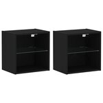 Étagère Flottante vidaXL 2 Pièces Chêne Noir 40x28 5x40 cm Bois d'ingénierie