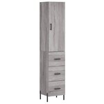 vidaXL Buffet haut Sonoma gris 34 5x34x180 cm Bois d'ingénierie