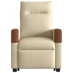 vidaXL Fauteuil inclinable de massage électrique Crème Tissu