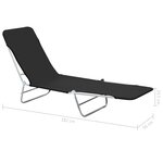 vidaXL Chaises longues pliables 2 Pièces Acier et tissu Noir