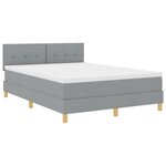 vidaXL lit à ressort avec matelas & LED gris clair 140x200 cm en tissu
