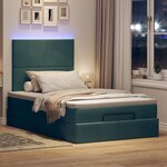 vidaXL Cadre de lit ottoman avec matelas vert foncé 120x200 cm velours