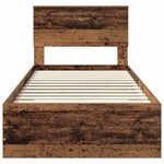 vidaXL Cadre de lit Bois ancien 90 x 190 cm Bois d'ingénierie