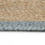 vidaXL Tapis fait à la main Jute avec bord vert olive 90 cm