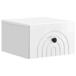 vidaXL Cabinet de chevet mural 2 Pièces Blanc brillant 33 x 34 5 x 20 cm