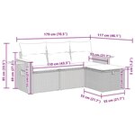 vidaXL Salon de jardin 4 Pièces avec coussins noir résine tressée