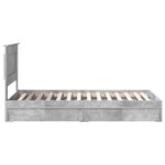 vidaXL Lit de Rangement Gris béton 90 x 200 cm Bois d'ingénierie
