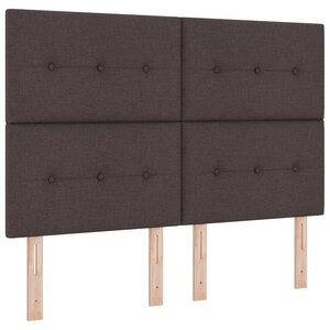 vidaXL Tête de lit LED avec bandes LED Marron foncé 144 cm tissu