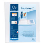 Classeur personnalisable Kreacover A4 Maxi 4 Ax Diam 20 mm Dos 38 mm Blanc EXACOMPTA