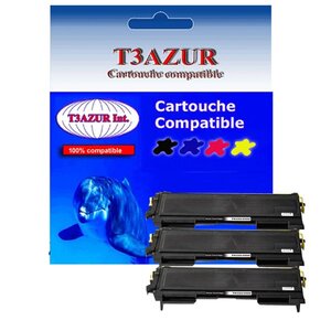 3 Toners compatibles avec Brother TN2000, TN2005 pour Brother HL2040, HL2040N - 2 500 pages - T3AZUR