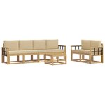 vidaXL Ensemble de canapés d'extérieur 7 Pièces Blanc et Beige
