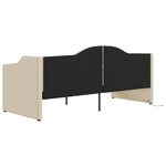 vidaXL Lit avec éclairage USB Crème Tissu 90x200 cm