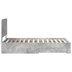vidaXL Cadre de lit Gris béton 70 x 190 cm Bois d'ingénierie