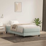 vidaXL Sommier à lattes de lit et matelas gris clair 100x210cm velours