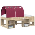 vidaXL Tunnel de lit 2 Pièces Rouge 211 x 67 5 x 2 cm Polyester