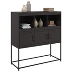 vidaXL Buffet noir 100 5x39x107 cm acier laminé à froid