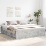 vidaXL Cadre de lit sans matelas gris béton 180x200 cm