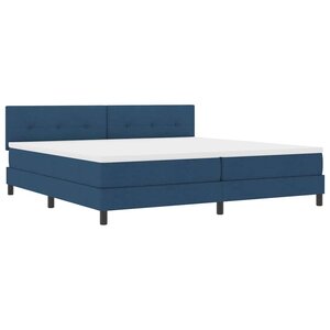 vidaXL Lit à ressorts avec matelas avec LED Bleu 200 x 200 cm tissu
