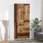 vidaXL Haut Armoire Bois Ancien 69 5 x 34 x 180 cm Bois d'ingénierie