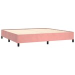 vidaXL Sommier à lattes de lit avec matelas Rose 200x200 cm Velours