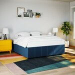 vidaXL Cadre de lit sans matelas bleu 180x200 cm tissu