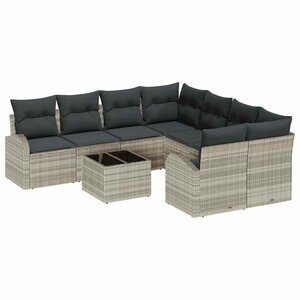 vidaXL Ensemble de canapé de jardin 9 Pièces 55 x 55 x 37 cm polyrotin