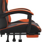 vidaXL Chaise de jeu pivotante repose-pied Noir et orange Similicuir
