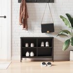 vidaXL Armoire à chaussures noir 69x35x50 cm bois d'ingénierie