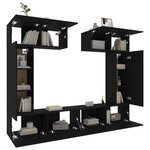 vidaXL Ensemble de meubles TV 6 Pièces Noir Bois d'ingénierie