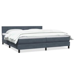 vidaXL Sommier à lattes de lit et matelas gris foncé 180x220cm velours