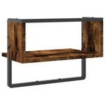 vidaXL Étagère murale avec barre chêne fumé 40x25x30 cm