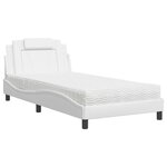 vidaXL Lit avec matelas blanc 100x200 cm similicuir