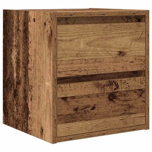 vidaXL Table de chevet murale vieux bois 38x34x40 cm