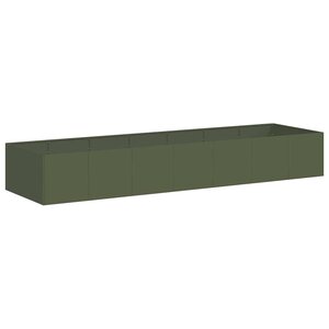 vidaXL Jardinière vert olive 280x80x40 cm acier