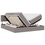 vidaXL Lit de rangement LED avec matelas Taupe 200 x 200 cm Tissu