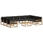vidaXL Ensemble de canapés d'extérieur 10 Pièces Blanc et noir