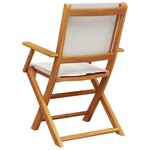 vidaXL Chaises de jardin lot de 2 blanc crème bois acacia massif tissu